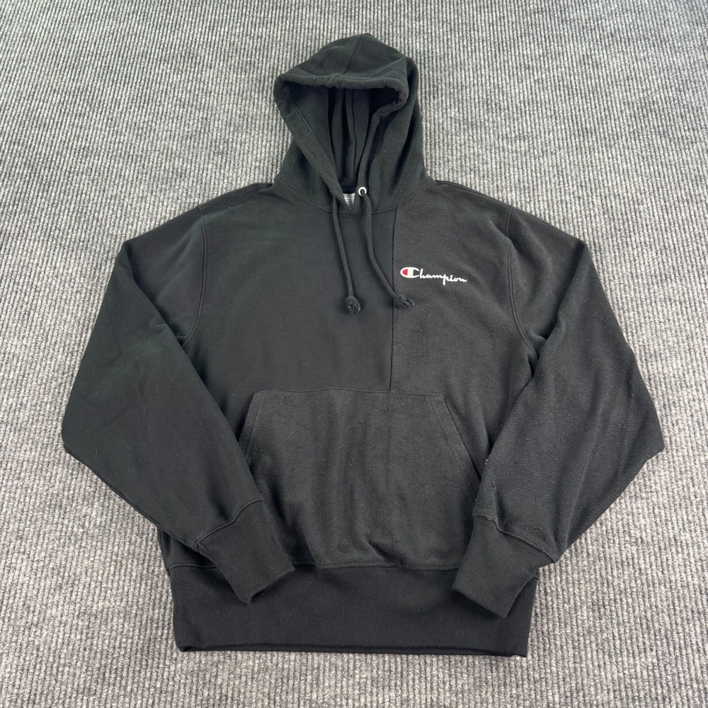 Champion Reverse Weave Hoodie Medium Black Pullover Classic Heavyweight Sweats